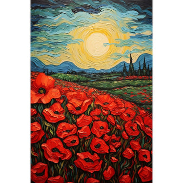 Canvas of Poppies in Acrylic